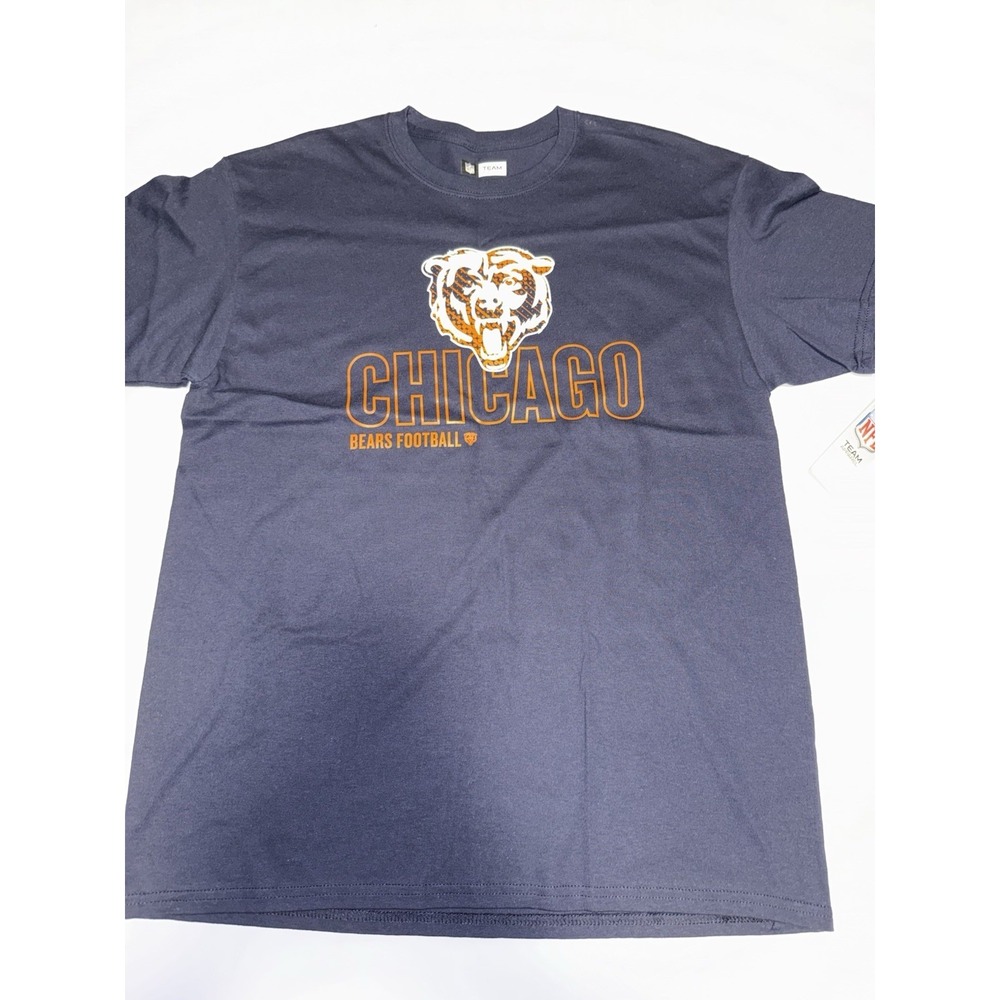 Chicago Bears NFL Team Apparel T Shirt Large Navy Graphic NWT